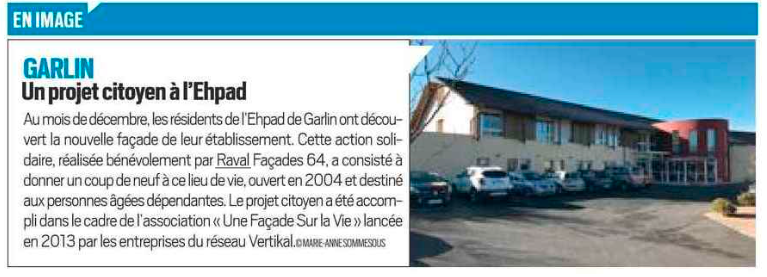 Résidents de Garlin rénovent l'Ehpad avec Raval Façades 64.