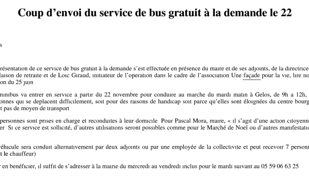Coup d’envoi du service de bus gratuit à la demande